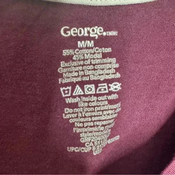 George T-Shirt Cozy Winter Vibes Purple & White Size Medium - Picture 2 of 16